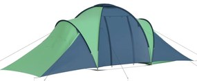 Tenda de campismo para 6 pessoas azul e verde