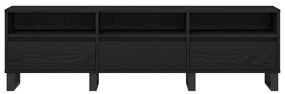 Armário para TV vidaXL Preto Carvalho 150x30x44,5 cm Madeira engenheir