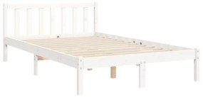 Estrutura de cama com cabeceira 160x200 cm madeira maciça