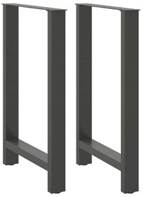 vidaXL Pés para mesa de bar antracite 2 peças 60x(90-91) cm aço