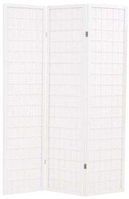 vidaXL Biombo dobrável com 3 painéis estilo japonês 120x170 cm branco