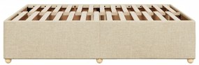 Estrutura de cama sem colchão 140x200 cm tecido cor creme