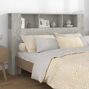 vidaXL Armário de cabeceira 160x18,5x104,5 cm cinzento de betão