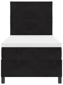 Cama Box Spring vidaXL com Colchão Preto 100x200 cm Veludo