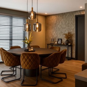 Candeeiro de suspensão inteligente preto com vidro fumê 3 luzes incl. Wifi A60 - Zuzanna