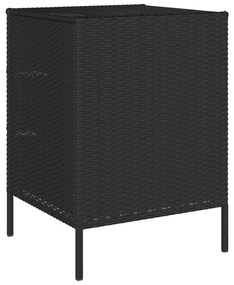 Armário de arrumação para jardim 55x59x80 cm vime PE preto