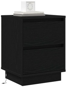 Criados-mudos com Luzes LED 2 pcs Preto 39x34,5x50 cm