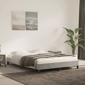 Estrutura de cama sem colchão 140x190 cm veludo cinzento-claro