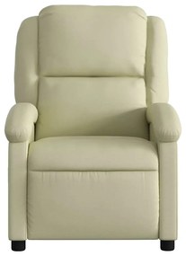 Poltrona reclinável elétrica couro genuíno cor creme