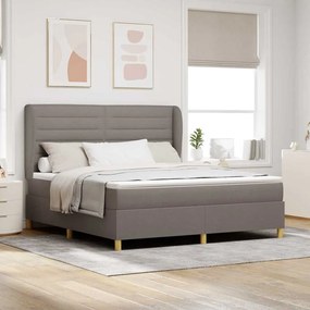 Cama Box Spring com Colchão Taupe 180x200 cm Tecido