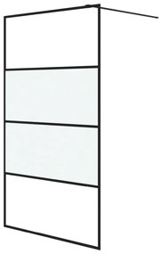 Divisória de chuveiro 115x195 cm vidro semiopaco ESG preto