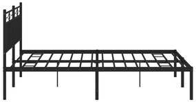 Estrutura de cama com cabeceira 160x200 cm metal preto
