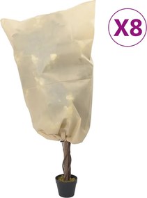 vidaXL Coberturas para plantas com cordão 8 pcs 70 g/m² 0,8x1,2 m