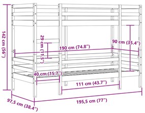 Beliche 90x190 cm madeira de pinho maciça branco