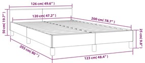 Estrutura de cama c/ cabeceira 120x200 cm veludo azul