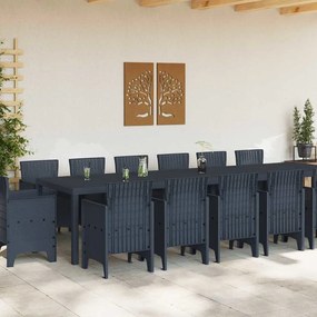Conjunto de Jantar para Jardim 15 pcs Antracite Grande