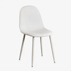 Pack De 4 Cadeiras De Jantar Glamm Toupeira Claro & Bombazina Crema Linho & Bombazina - Sklum