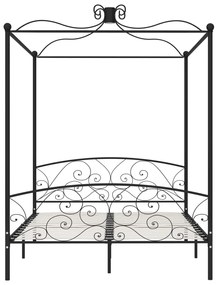 Estrutura de cama dossel 180x200 cm metal preto