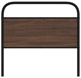 Cabeceira de cama 107cm derivados madeira/aço carvalho castanho