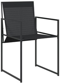 17 pcs conjunto de jantar para jardim textilene preto