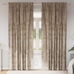 vidaXL Cortinas de Veludo 2 pcs com Olhais Champagne 225x140 cm