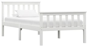 vidaXL Estrutura de cama em pinho maciço 90x200 cm branco