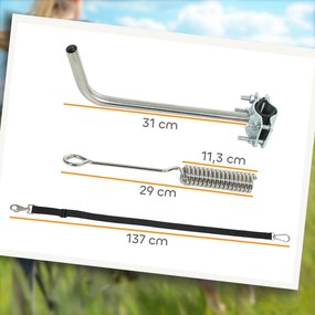 Trela para cães para andar de bicicleta, 180 cm, em aço inoxidável, fixação rápida, mola amortecedora, correia ajustável, prateada