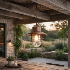 Luminária Pendente Industrial Marrom Ferrugem IP44 - Shell