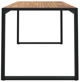 Mesa jardim c/ pernas em forma de U 140x80x75 cm acácia maciça