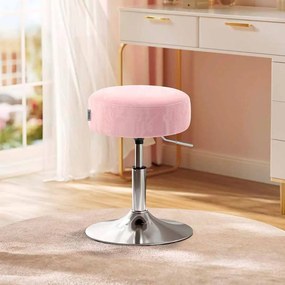 Banco para toucador com altura ajustável e rotação de 360°, Rosa Pastel