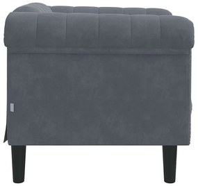 Poltrona veludo cinzento-escuro