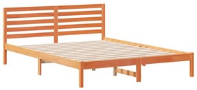 Estrutura da Cama com cabeceira Castanho-mel 160 x 220 cm