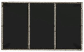 5 pcs conjunto de jantar p/ jardim c/ almofadões vime PE cinza