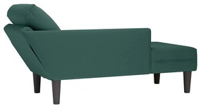 Chaise lounge c/ almofada/apoio de braços direito veludo