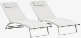 Pack De 2 Espreguiçadeiras Reclináveis Em Alumínio Com Almofada Dulem Gardénia Branco - Sklum