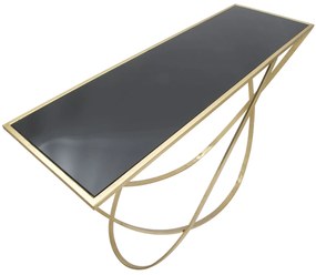 MESA CONSOLA ANELAR 120X40X79 CM DOURADA E PRETA