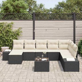 Conjunto de Sofá de Jardim com 8 Peças e Almofadas de Rattan Sintético