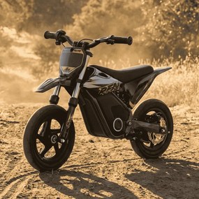 Mini moto elétrica para crianças Minicross electrica RFN Warrior SX-E250 Supermotard 250W 12/12" Até 25Km/hora cm limitador Preto/Dourado