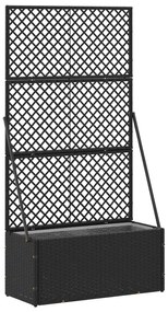 vidaXL Vaso de Jardim Preto 70 x 30 x 135 cm Metal