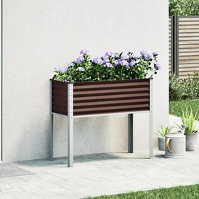 Vaso/floreira de jardim 100x41x90 cm aço castanho