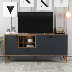 Console Napoli – Anthracite e Nogueira – 180x81x35 cm