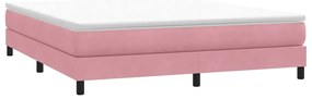 Cama com molas sem colchão 180x220 cm veludo rosa