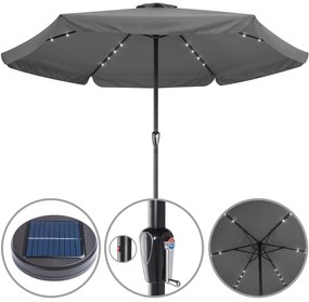 Guarda-sol solar LED Atenas  Ø330cm Proteção UV 80+ antracite