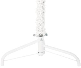 Meia árvore de Natal fina com suporte 150 cm branco