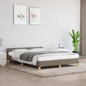 vidaXL Cama sem colchão 140x200 cm tecido castanho-acinzentado