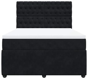 Cama com molas/colchão 140x190 cm veludo preto