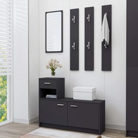 vidaXL Unidade de corredor 100x25x76,5 cm contraplacado cinzento