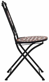 Cadeiras bistrô em mosaico 2 pcs cerâmica castanho