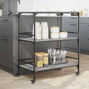 Carrinho cozinha 100,5x50x105 cm derivados madeira cinza sonoma