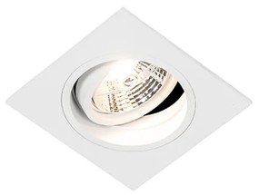 Foco embutido quadrado branco ajustável - Chuck 70 Moderno